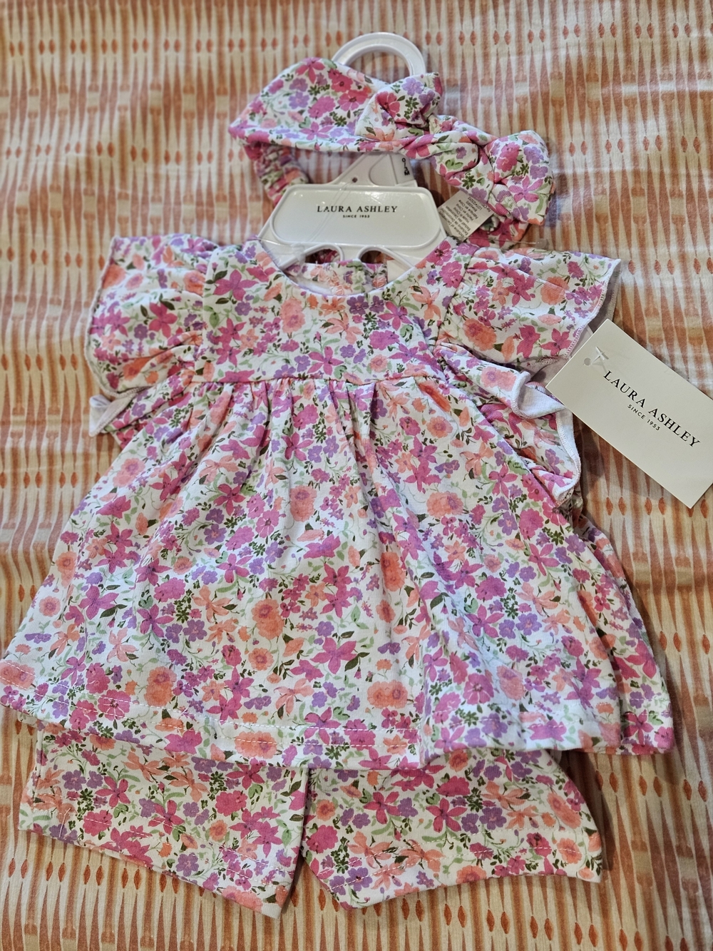 Laura Ashley Floral Baby Dress & Shorts Set - Pink Multi